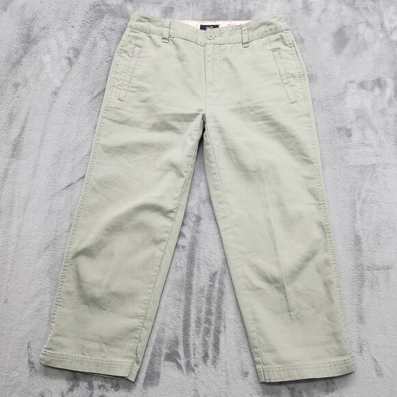 Bailey's Point Pants Womens 3 Juniors Green Mid Rise Crop Capri Straight Cotton - Picture 1 of 9